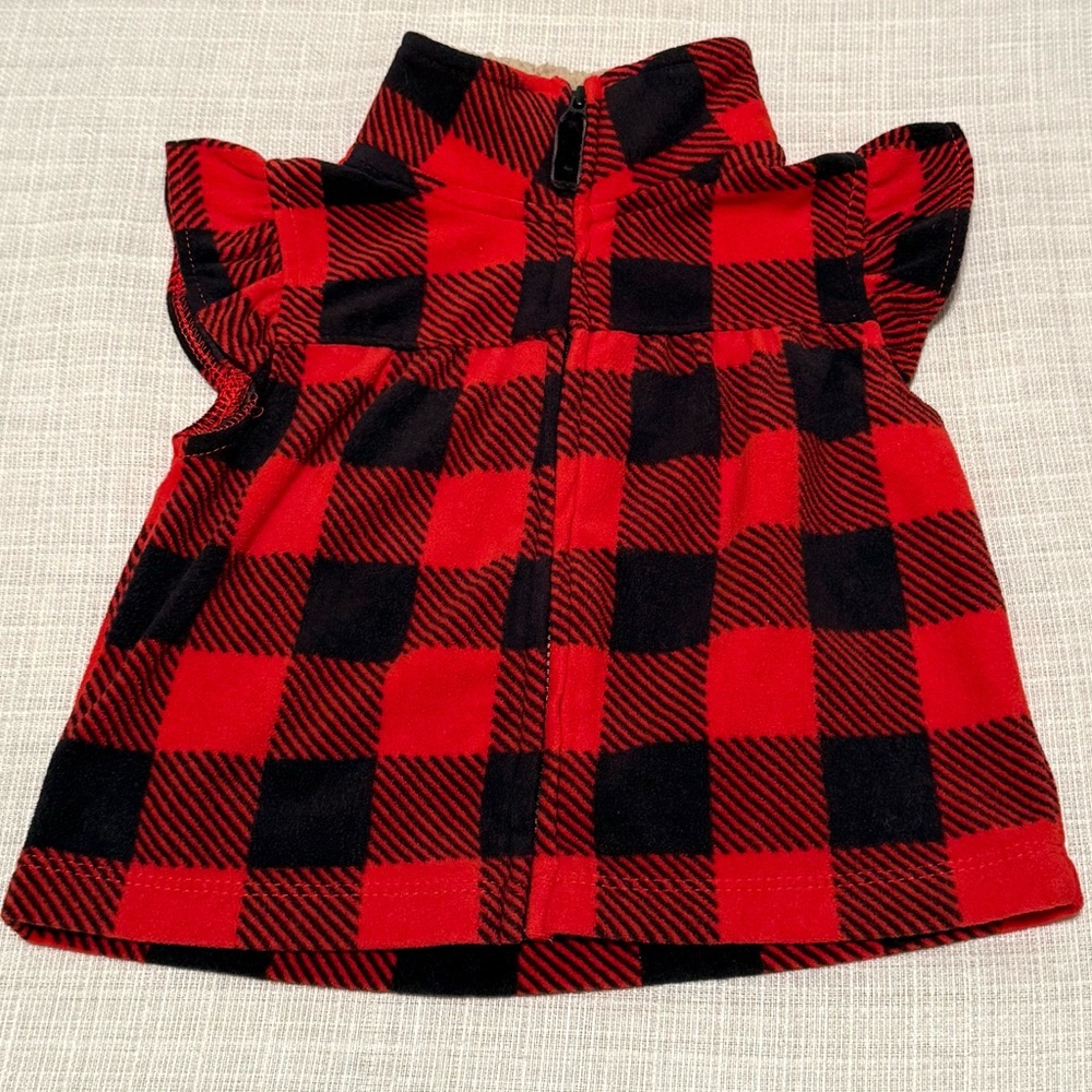 Carter's Red and Black Plaid Vest